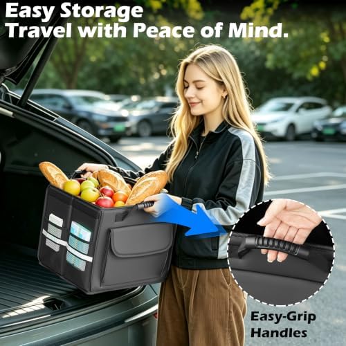 Trunk Organizer Car Organizer Leather Storage Box 1-grid Foldable - Image 4