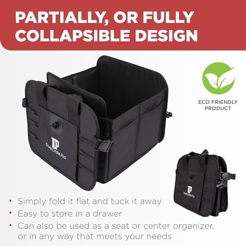 Car & Vehicle Trunk Organizer for SUV, Truck & Auto Storage, Standard Black - Image 7