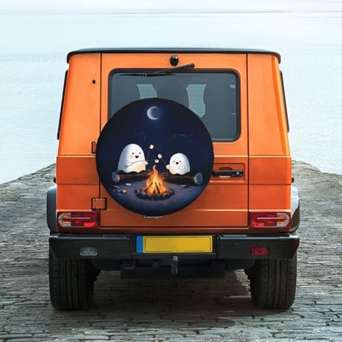 Ghost Roasting Marshmallows Spare Tire Cover Waterproof Wheel Cover 16 Inch - Image 2