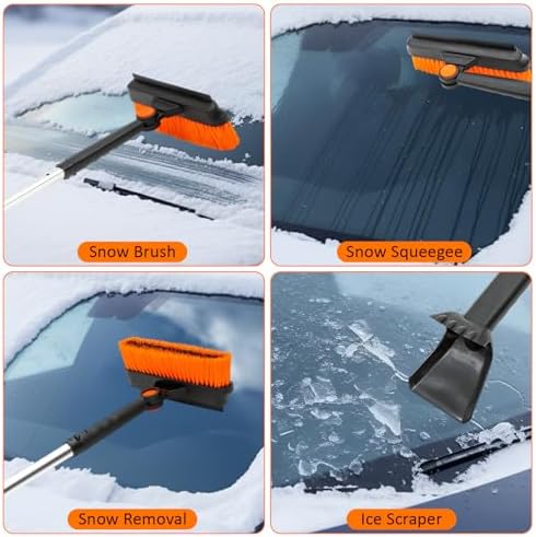 2 Pcs 33" to 39" Extendable Snow Brush and Ice Scraper - Image 4