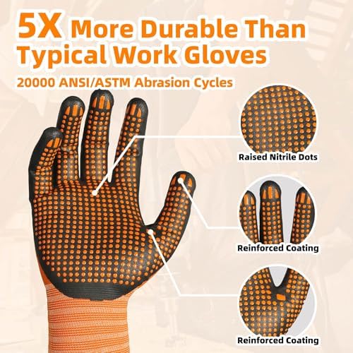 Schwer 3/6/12 Pairs Safety Work Gloves, MicroDot Abrasion & Grip - Image 3