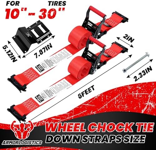 Wheel Chock Tie Down Kit, 4 Pack Heavy Duty Trailer Tire Straps Kit - Image 5