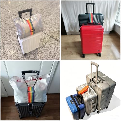 Luggage Connector Straps, Adjustable Bag Luggage Straps 2PCS Black+Blue - Image 5