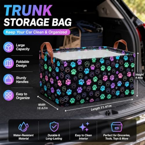 Sea Turtle Car Trunk Organizer 20L Fold Auto Storage Basket - Image 4