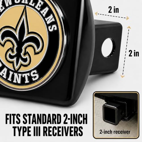New Orleans Saints Trailer Hitch Cover - Image 3