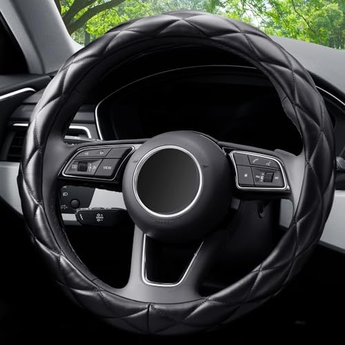 YHONGJT Soft Microfiber Leather Steering Wheel Cover, Universal 15 Inch - Image 7
