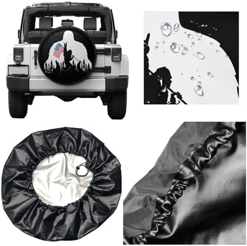 American Flag Camping Spare Tire Cover Wheel Protectors Weatherproof Wheel - Image 2
