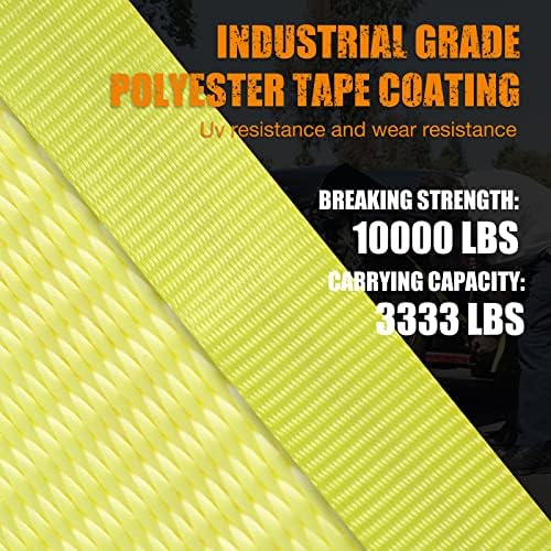 Tire Tie Down Straps 2" x 10’ 4-Pack 10, 000lbs Snap Hook - Image 5