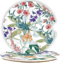 Ceramic Car Cup Holder Coasters Set of 2, 2.56 in Trumpet Flower by Mengduxd