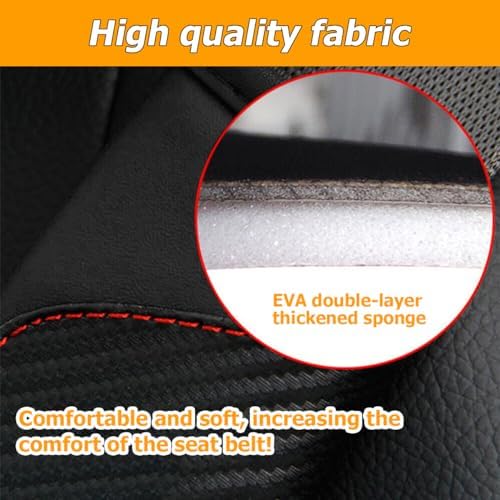 Osilly 2PCS Carbon Fiber Leather Seat Belt Shoulder Pads - Image 3