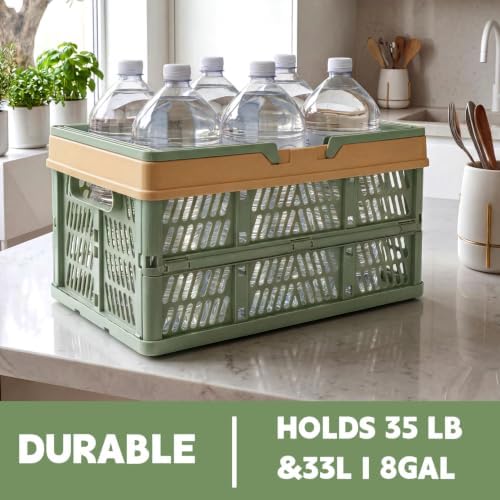 VALESKA 17inch Plastic Milk Crate, 33L Collapsible Crate - Image 3