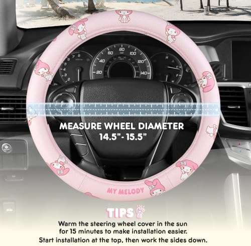 Sanrio My Melody Pastel Pink Steering Wheel Cover - Image 2