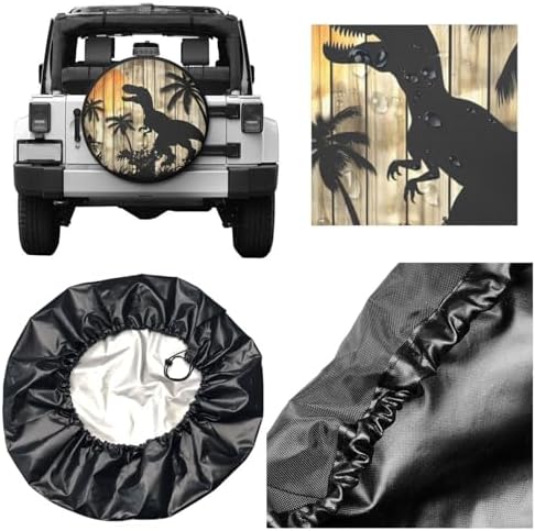 Dinosaur Palm Trees Spare Tire Cover - Image 3