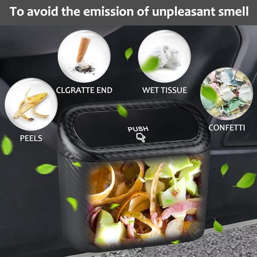 Accmor Car Trash Can with Lid, 2 Pack Mini Vehicle Trash Bin, Small Car Dustbin - Image 4