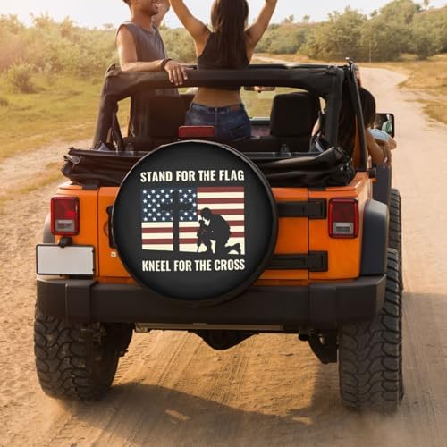 Stand for The Flag, Kneel for The Cross Spare Tire Cover Dust-Proof Wheel Tire - Image 4