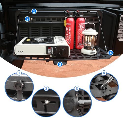 Tailgate Table Rear Foldable Storage Cargo Rack, Storage Shelf Molle Panel - Image 3