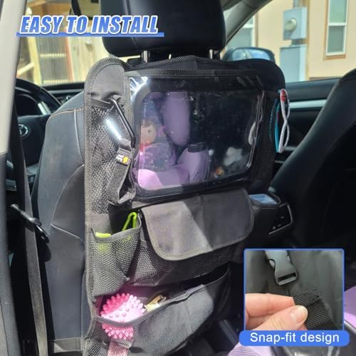 Car Backseat Organizer, with 12" Touch Screen Tablet Holder - Image 5