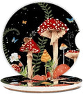 2 Pack Cute Mushroom Pattern Absorbent Car Coasters by Unknown
