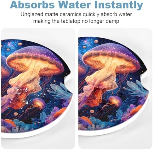 2 Pack Car Cup Holder Coaster, 2.63 inch Anti Slip Insert Absorbent Ceramic Car - Image 6