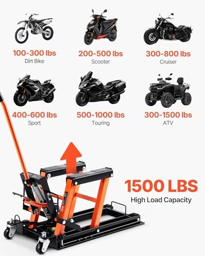 VEVOR Hydraulic Motorcycle Lift Jack 1500 LBS Capacity ATV Scissor Lift Jack - Image 2
