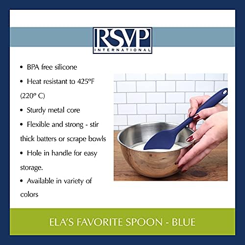 RSVP International Ela's Favorite Silicone Spatula Spoon, Scrape Sauces - Image 5