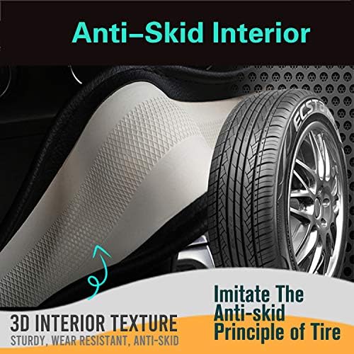 PINCTROT Steering Wheel Cover Great Grip Honeycomb Design 15 Inch All Black - Image 5