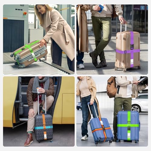 BILIONE Luggage Straps for Suitcases, Adjustable Lockable Suitcase Straps - Image 6