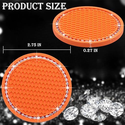 4PCS Bling Cup Holder Coaster, 2.75 Inch Auto Car Cup Holder Insert Coasters - Image 2