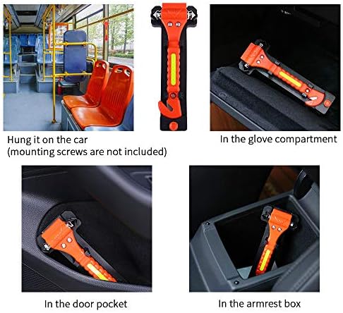 4PCS GoDeCho Car Emergency Window Breaker and Seat Belt Cutter Hammer Tool - Image 7