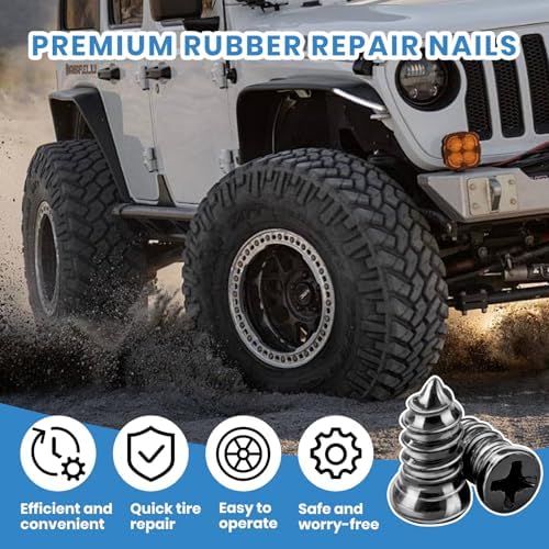 100 PCS Tire Repair Rubber Nail, 2 Size Vacuum Tire Plugs Kit - Image 5