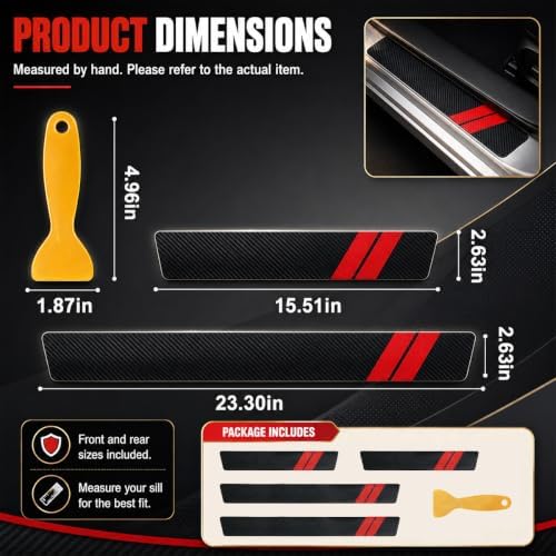 4PCS Car Door Entry Guard Sticker, Car Door Sill Protector - Image 2