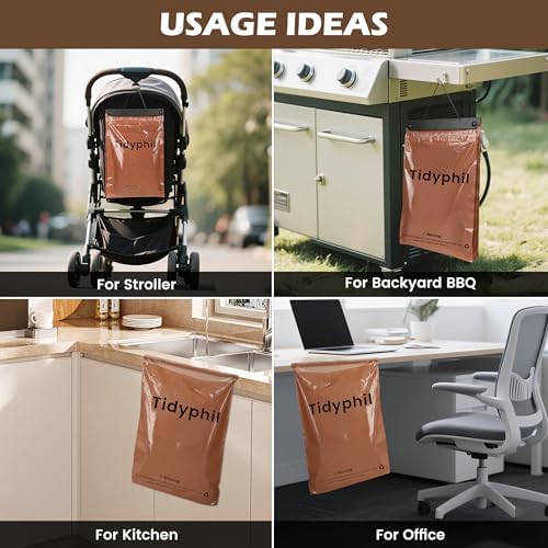 50 Bags Hanging Car Trash Bags Disposable, 2 Gallon Car Garbage Bags. Brown - Image 6