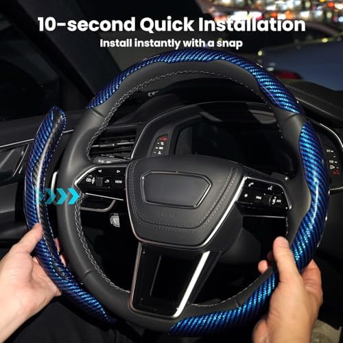 Hiseanllo Carbon Fiber Steering Wheel Cover 3PCS Set – Anti-Slip, - Image 5
