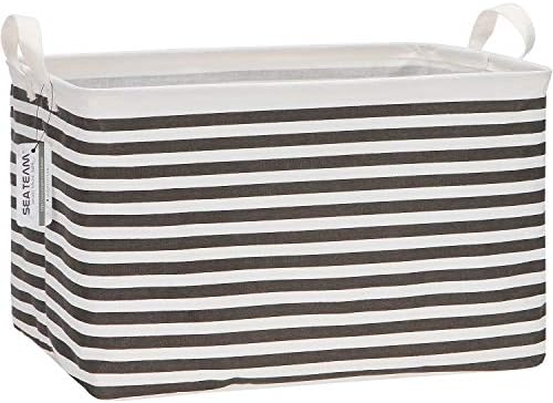 Sea Team Large Rectangle Open-Top Canvas Storage Basket by SeaTeam