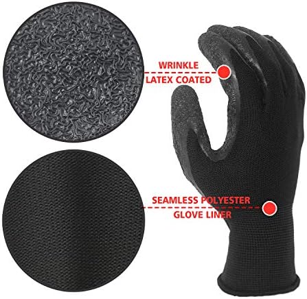 Evridwear Crinkle Latex Rubber Coated Safety Work Gloves - Image 2