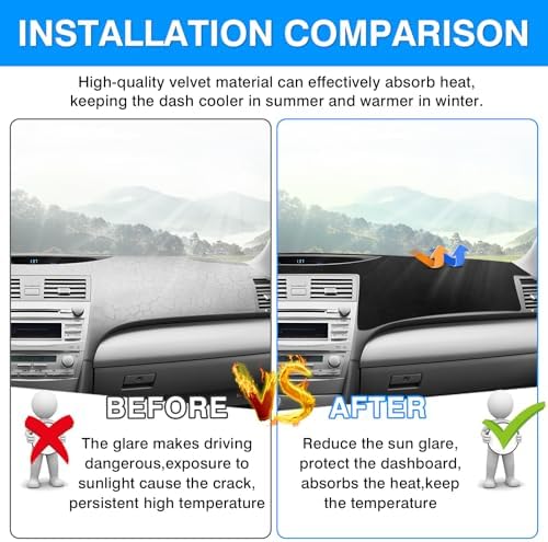 Autorder Dashboard Cover Mat for 2007-2011 Toyota Camry Accessories Dash Cover - Image 3