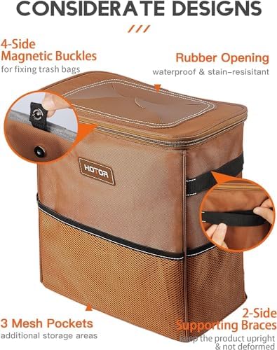 HOTOR Car Trash Can, Leakproof Car Organizer - Image 4