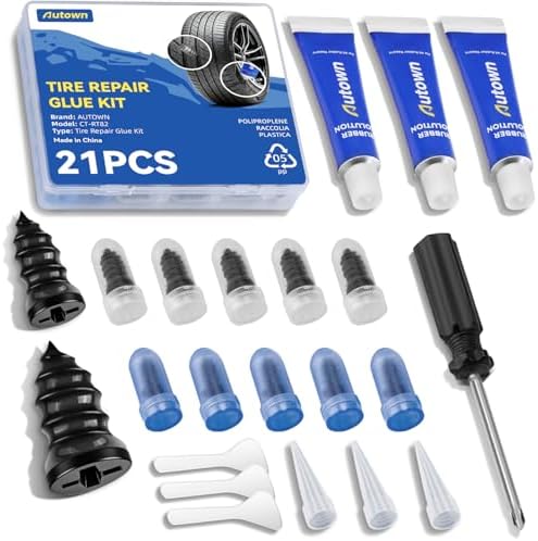 AUTOWN 21PCS Tire Repair Rubber Nail Kit by Autown