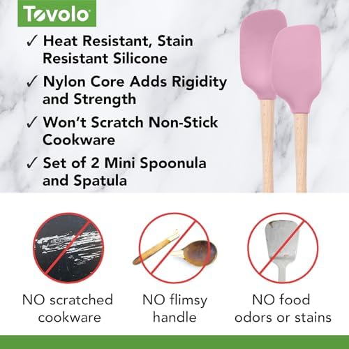 Tovolo Mini Spoon Spatula Wooden Handle Set - Image 3