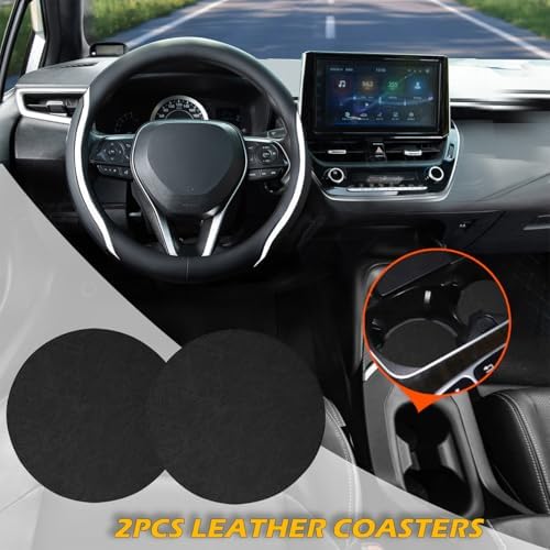 Steering Wheel Cover Black and White Leather Universal 14.5-15 inch - Image 2