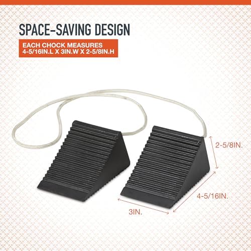 Ironton 2-Pk. of Compact Wheel Chocks, Solid Rubber - Image 3