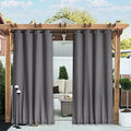 NICETOWN 2 Panels Thermal Outdoor Curtains Windproof W52xL72 Grey by NICETOWN