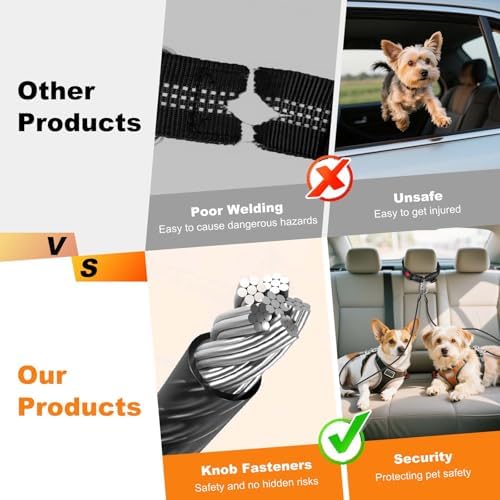 Dog Seat Belt for Car, Chew Proof Puppy Seatbelt, Heavy Duty Pet Leash for - Image 3