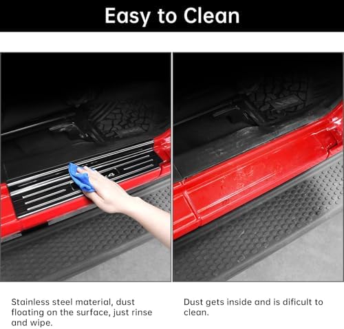 4PCS Door Sill Guards for Jeep Wrangler 2018-2025 2026 JL JLU & 2020-2026 - Image 6