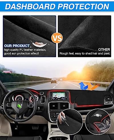 CARTIST Dash Cover for Dodge Grand Caravan 2011-2020 Dashboard Cover Mat - Image 5