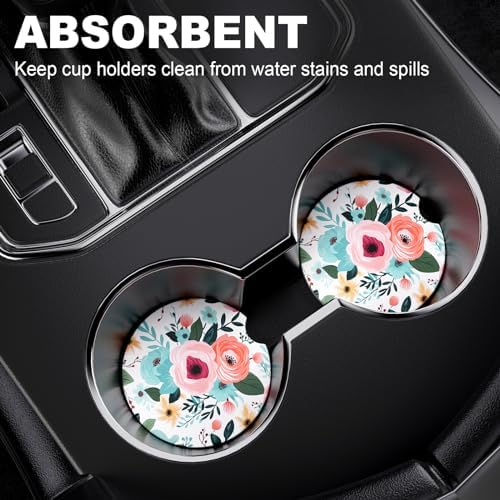 2 Pack Car Cup Holder Coaster, 2.63 inch Anti Slip Insert Absorbent Ceramic Car - Image 7