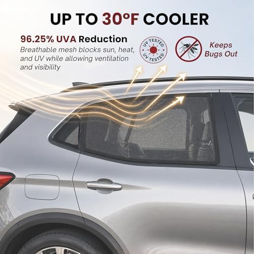 XL/Car Side Window Shades for SUV. 8 Sizes/2 Pack. Stretch-to-Fit Mesh for Rear - Image 2