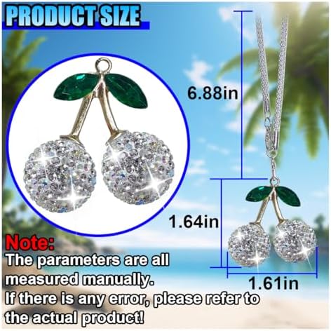 Bling Cherry Car Rear View Mirror Charm - Image 2