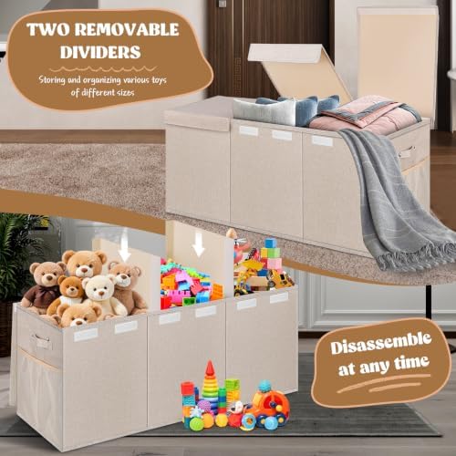 Extra Large Toy Box with Lids, Collapsible Storage Bin - Image 5
