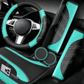 NBTEPEM 6 Pcs Mint Steering Wheel Cover Set, Sport Microfiber Leather Steering by NBTEPEM